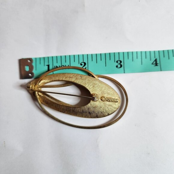 Vintage Emmons Modernist GoldTone Brooch Pin MCM 50s 60s space age atomic - Picture 3 of 3